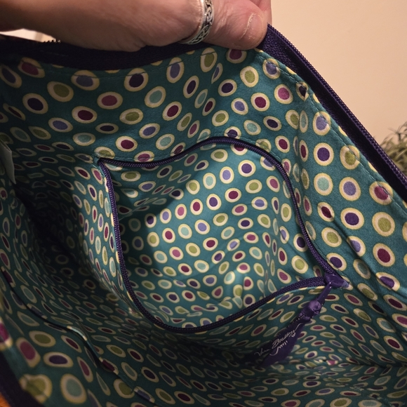 Vera Bradley Purple and Green Crossbody Bag with Paisley Print EUC!! - Picture 7 of 8
